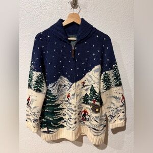 Super Rare: Ralph Lauren Hand Knit Vintage Ski Scene Sweater